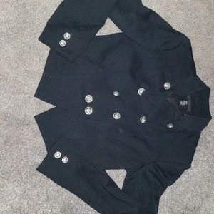 Black Mid Blazer with Buttons